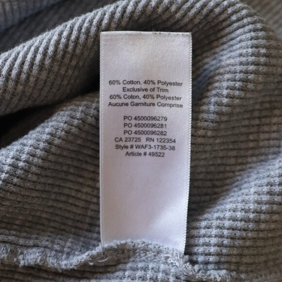 TNA Women's Sz M Grey Alder Crewneck Waffle Knit Thermal Long Sleeve Stretch Top - Picture 11 of 11